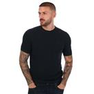 Men's T-Shirt Gant Pique Regular Fit Crew Neck Short Sleeve in Blue - M Regular