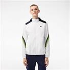 Men's Jacket Lacoste Tennis Recycled Polyester Hooded Full Zip in White - S/M Regular