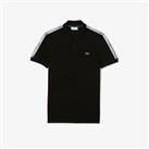 Men's T-Shirt Lacoste Short Sleeve Tape Pique Polo Shirt in Black - S Regular