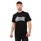 Men's T-Shirt Icecream Iced Out Running Dog Short Sleeve in Black - 2XL Regular
