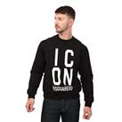 Men's Sweatshirt DSquared2 Icon Print Splatter Pullover in Black - S Regular