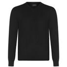 Men's Jumper Howick Merino V Neck Pullover Knitwear Sweatshirt in Black - 2XL Regular