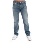 Men's True Religion Ricky DBL Raised Super T Flap Jeans in Blue - 34R Regular