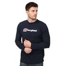 Men's T-Shirt Berghaus Organic Big Logo Long Sleeve in Blue - S Regular