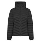 Women's Coat SoulCal Micro Bubble Full Zip Hooded Jacket in Black - 14 Regular