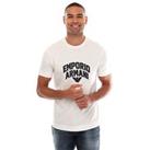 Men's T-Shirt Armani Embroidered Logo Regular Fit in White - M Regular