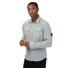 Men's Shirt C.P. Company Linen Pocket Button up in Grey - L Regular