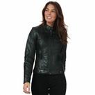Women's Elle Annette Zipped Pocket Fully Lined Leather Jacket in Black - 12 Regular