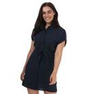 Women's Vero Moda Easy Short Sleeve Button up Shirt Dress in Blue - 8 Regular