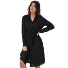Women's Only Mulba Life Button up Tie Waist Shirt Dress in Black - 6 Regular