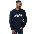 Men's Lacoste None Brushed Cotton Fleece Pullover Sweatshirt in Blue - M Regular