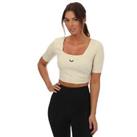 Women's Castore Active Contour Pullover Activewear Crop Top in Cream - 10 Regular