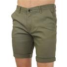 Men's Jack Jones Basic Zip Fly Regular Fit Chino Shorts in Green - 2XL Regular