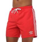 Men's Umbro Tape Swim Shorts in Red - S Regular