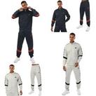 Men's Umbro Diamond Taped Tricot Track Tops and Pants in Grey and Navy - L Regular