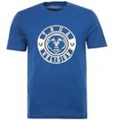 Men's True Religion Foil Buddha Face Regular Fit Crew Neck T-Shirt in Blue - S Regular