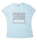 Women's True Religion Flock Box Logo Crew Neck T-Shirt in Blue - 14 Regular