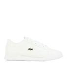 Boy's Lacoste Junior Twin Serve Lace up Casual Trainers in White