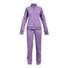 Girl's Under Armour UA Knit Full Zip Jacket and Pant Tracksuit in Purple - 7-8 Regular