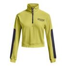 Women's Under Armour UA Run Trail Crop Half Zip Pullover Top in Yellow - 4-6 Regular
