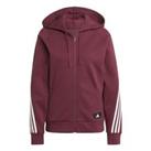 Women's adidas Future Icons 3-Stripes Hooded Track Top Jacket in Red - 0-2 Regular