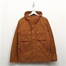 Men's Farah Vintage Jay Full Zip Slim Fit Parka Jacket in Brown - M Regular