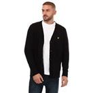 Men's Lyle And Scott Brushed Button up Cardigan in Black - M Regular
