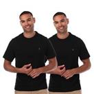 Men's Cotton T-Shirts Farah Dani 2 Pack Regular Fit Short Sleeve in Black - M Regular