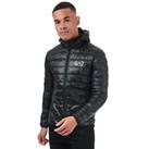 Men's Hooded Coat Emporio Armani EA7 Core ID Full Zip Down Jacket in Black - L Regular