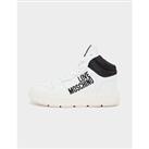 Women's Trainers Moschino 90's Signature High Top Lace up in White and Black