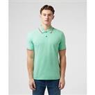 Men's T-Shirt Scotch & Soda Tipped Slim Fit Short Sleeve Polo Shirt in Green - L Regular