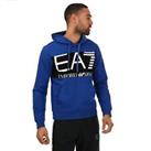 Men's Hoodie Emporio Armani EA7 Large Logo Regular Fit Pullover in Blue - L Regular