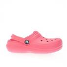 Girl's Shoes Crocs Junior Classic Lined Slip on Clogs in Pink