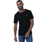 Men's T-Shirt Lacoste Striped Classic Fit Cotton Short Sleeve in Black - S Regular