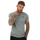 Men's Puma Essentials Small Logo Short Sleeve Cotton T-Shirt in Grey - M Regular