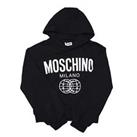 Girl's Hoodie Moschino Milano Cotton Cropped Pullover in Black - 14 Regular