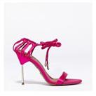 Women's Shoes Reiss Zhane Satin Strap Stiletto Heeled Sandals in Pink - UK 5 Regular