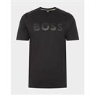 Men's T-Shirt Boss Tiburt 338 Short Sleeve Cotton in Black - 3XL Regular