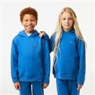 Boy's Hoodie Lacoste Kids Organic Cotton Flannel Pullover in Blue