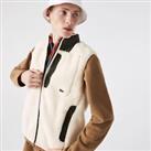 Men's Vest Lacoste Sherpa Fleece Full Zip Sleeveless in Cream - 2XL Regular