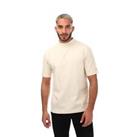 Men's T-Shirt Snow Peak Recyled Cotton Heavy Mockneck Short Sleeve in Cream - L Regular