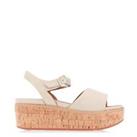 Women's Sandals Fit Flop Eloise Leather Back-Strap Wedge in Cream
