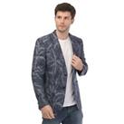 Men's Jacket Ted Baker Postoj Slim Fit Cotton Linen Printed Blazer in Blue - 2XL Regular