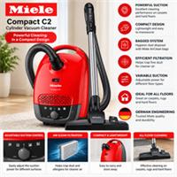 MIELE Guard S1 Jr Cylinder Bagged Vacuum Cleaner - Terra Red