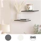 OHS Set of 2 Floating Wall Shelves Home Decor Mounted Display Unit Shelf Storage