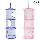 OHS Toy Storage 3 Tier Net Mesh Hanging Tidy Kids Shoes Bedroom Home Space Saver