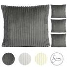Cushion Covers Ribbed Filled Soft Inner Inserts 45x45cm Fleece Pillow Case Pads