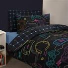 Gaming Duvet Cover Bedding Set Kids Reversible Quilt Junior Single Double Bed