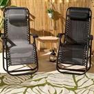 Garden Reclining Zero Gravity Patio Sun Lounger Folding Chair Bed Rocker Outdoor