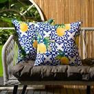 Outdoor Cushion Cover Lemon Garden Water Resistant Filled Inserts Furniture Pads